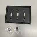 Matte Black Decorative Outlet Covers Wall Plates, Bamboo Fiber Light Switch Covers, Natural Material Electric Receptacle Switch Plate Outlet Cover of various styles (3 Gang Toggle 1 Pack)