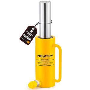 NEWTRY 10 ton Hydraulic Jack Cylinder Long Jack 6 Stroke Portable Hydraulic Ram Industrial Lifting Jack Porta Power Retract Automatically