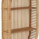 Rattan Wall Shelf - 3 Tier Boho Oval Floating Shelf Handcraft Hanging Shelves for Bathroom Living Room Wall Decor, 16.14" x 28.54"
