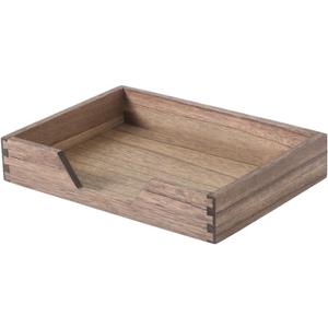 Wood Letter-Size Tray for Office Desktop Organizer - Wooden Front-Load Documents Tray for Mail, Paper, File, Magazine, Pen,Notebook Storage Paper Holder Trays Dark(DGTU-DK)