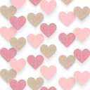 4 Packs 52FT Love Heart Garland Valentines Banner Engagement Decorations Streamer for Valentine's Day Anniversary Bachelorette Wedding Bridal Shower Birthday Father's Mother's Day Decorations (Pink)