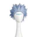 Qaccf Short Straight Halloween Costume Cosplay Party Wig with Eyebrow Set (Blue)