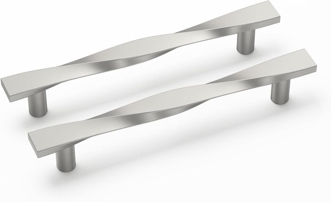 goldenwarm 15 Pack Brushed Nickel Cabinet Pulls Kitchen Cabinet Handles Sliver Drawer Pulls Solid Zinc Alloy Drawer Handles Satin Nickel Dresser Hardware 5Inch Hole Center