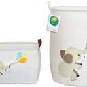 KAZULO Elephant Baskets 2 Pack Set, Kids Laundry Baskets, Baby Hamper for Nursery, Laundry Hamper (Elephant and Balloons Bundle)