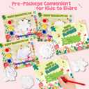 Valentine's Day Cards for Kids school, 24 PACK Valentine's Day Cards for Kids with Flowers Plaster Painting Kit, Valentines Day Gifts for Kids for School Classroom Exchange, Valentines Party Favors
