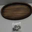 Wooden Decorative Tray-16×11.8in Wood Beaded Coffee Table Decor Tray, Rustic Farmhouse Decor Tray for Living Room, Bathroom, Kitchen Dining Table, Serving Tray Home Decor