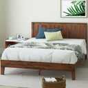 Zinus Vivek Deluxe Wood Platform Bed Frame with Headboard, Wood Slat Support, No Box Spring Needed, Easy Assembly, King