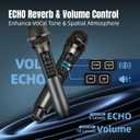 Wireless Microphones for Karaoke Singing, Professional Dual Cordless Mic System with 500ft Range, Rechargeable Receiver, 2.4GHz Auto-Connect, AI Noise Cancelling, Echo/Vol Control for DJ Church Party