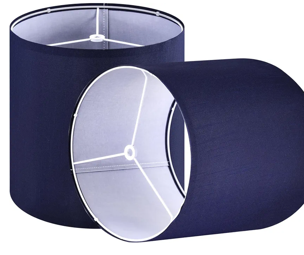 GOSO 10×10 Inches Spider Small Drum Lampshades Blue (2 PCS)，Modern Lamp Shades for Wall Lamps,Bedside Lamps and Table Lamps for Bedroom Decoration Replacement,DIY Shade Simple Assembly