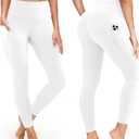 BLUEENJOY Leggings for Women - High Waisted Full Length Buttery Soft Yoga Pants for Workout Athletic Daily, Pocket 02 White, XX-Large