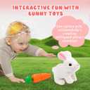 SUQ My Realistic Bunny Toy Interactive Realistic Stuffed Bunny with Moving Ears & Nose, Lifelike Rabbit Plush Toy for Kids Girls Boys Easter Birthday Gift