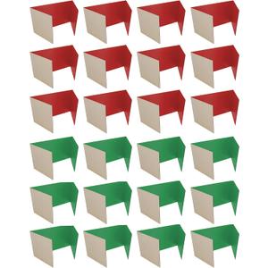 Flipside Products 12" Red and Green Display Boards for Christmas Crafting Projects, Holiday Event, Corrugated Study Carrels, Privacy Screens, Holiday, 24 Pack