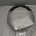 PINCTROT Large Size Nappa Leather Steering Wheel Cover, Slim Fit No Bulk Design, One Piece Leather with Breathable Perforation, Fit Like Gloves, 15.5-15.75 Inch(Nappa Dark Gray)