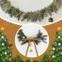 2 x 30 Pcs Christmas Velvet Wreath Bow, 5 x 7 Inch Vintage Velvet Ribbon Bows Rustic Crafts Gift Bows for Indoor Outdoor Wreaths Garland Holiday Xmas Tree Wrapping Crafts (Khaki, Width of 3/8")