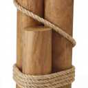 Vercraft Set of 3 Nautical Wood Piling Decorations, Real Wooden Pier Posts for Coastal Beach Home Marine Nautical Decor, Huge 5" Diameter Stumps and 10/14/18 Inch Heights