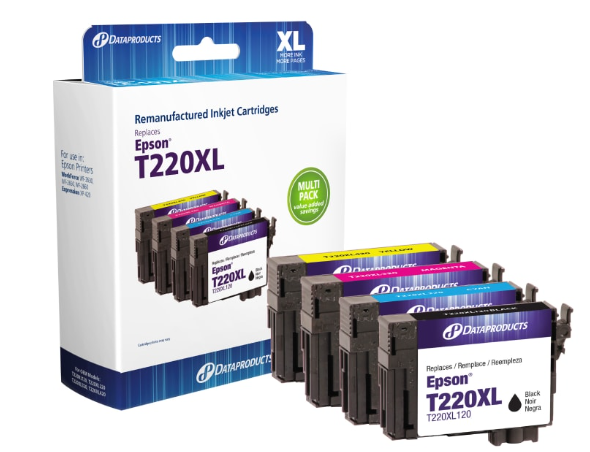 4 Pack New 220XL T220XL Ink for Epson WorkForce Black Color 220 T 220 XL Set