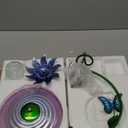 MUMTOP Hanging Bird Bath - Bird Baths for Outdoors, 11 Inch Glass Solar Bird Bath Bowl Bird Feeder Birdbath with Led Cracked Glass Ball and Metal Butterfly for Garden and Patio Decor