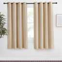 NICETOWN Room Darkening Biscotti Beige Curtain, 55x57 inches, 1 Piece, Modern Design Light Reducing & Privacy Protection Short Window Drape/Drapery for Kid's Room