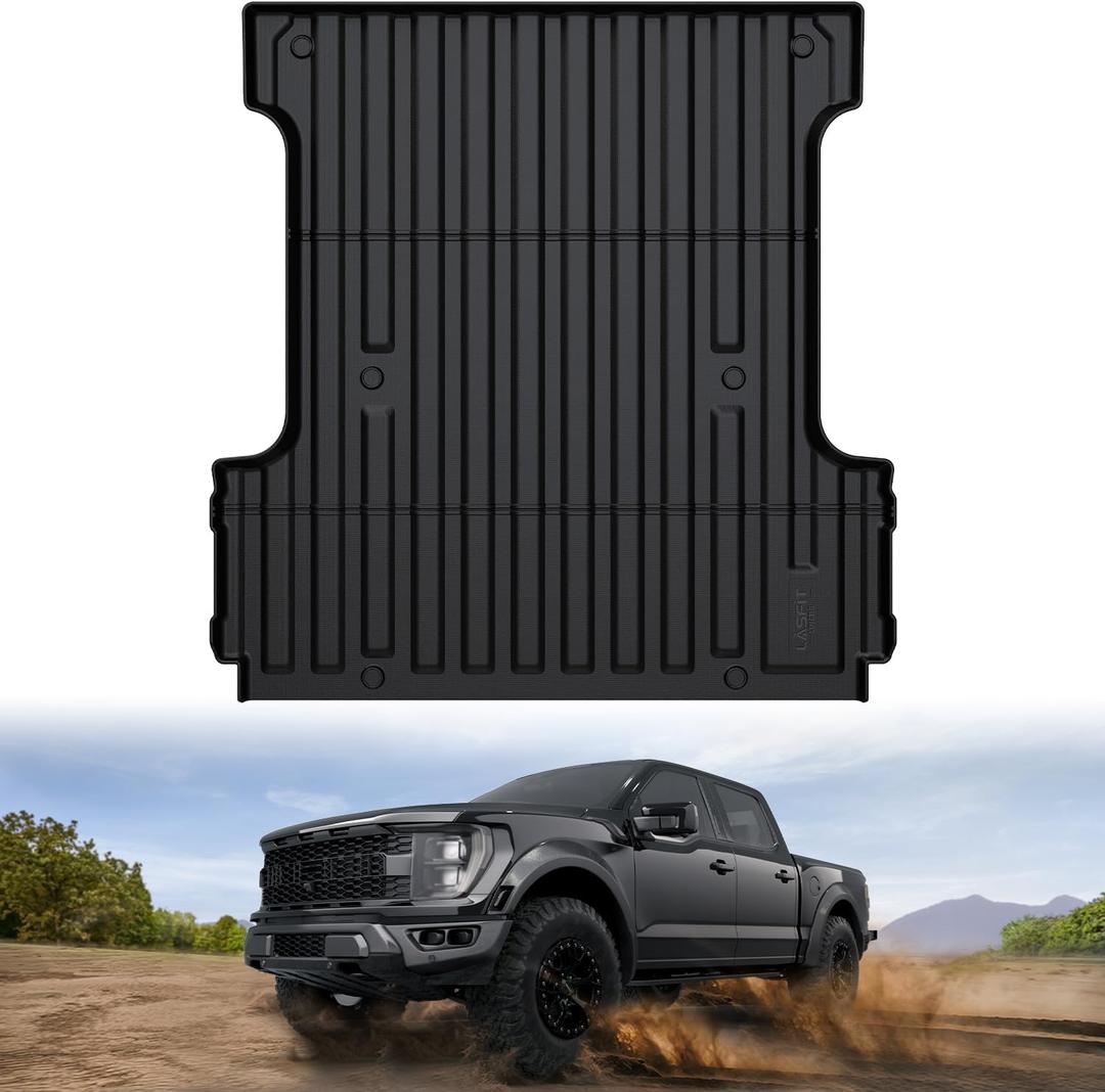 LASFIT 5.5ft Bed Mat for Ford F-150 2015-2023| F150 Lightning 2022 2023 67.1" Trcuk Bed Box Liner TPE All Weather Protector Durable & Easy Clean-Not Fit for Drop in Bedlienr