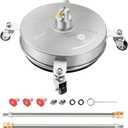 janz 14" Pressure Washer Surface Cleaner with 4 Wheels, Stainless Steel Housing, 1/4" Quick Plug, 2 Extension Wands, 2 Replacement Nozzles and 3 Spray Nozzles, 4000 PSI