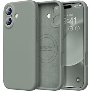 LOVE 3000 Designed for iPhone 17 Case, Premium Silicone [Compatible with Magsafe][Soft Anti-Scratch Microfiber Lining] Shockproof Protective Phone Case for Men Women 6.3", Calke Green