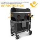 4-Sided Breathable Sunshade Fence Canopy Compatible for Wonderfold W4/W2 Wagon Stroller,Lightweight Cotton Sunshade Net (Black)