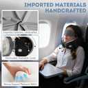 CNAOA Travel Pillow for Airplanes, Neck Pillow eases Neck and Shoulder Pain on Long Flights, Adaptive Memory Foam Sleep Support, Portable Carry Case, Eye Mask and Earplugs Travel Set(Black)