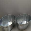 Large 6-Gallon Galvanized Tin Beverage Tub, 20x14x10 inches (Pack of 2)