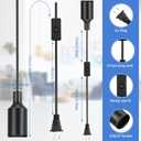 10 Pack Hanging Light Cord Pendant Light Cord with Switch Light Socket Extension Light Bulb Socket Cable Lamp Kit for E26 E27 Lamp Socket Lantern(Black,6 Feet)