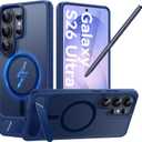 BENTOBEN Magnetic for Samsung Galaxy S26 Ultra Case with Invisible Kickstand,[Compatible with MagSafe] [Military Drop Protection] Shockproof Translucent Matte Slim Cover for Galaxy S26 Ultra,Deep Blue