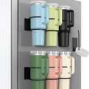 BOTEMY Magnetic Stanley Cup Holder for Fridge, Water Bottle Holder for Stanley Cup 40oz, 2 PCS Magnetic Cup Holder and 1 Tumbler Lid Organizer for Stanley Cup Accessories