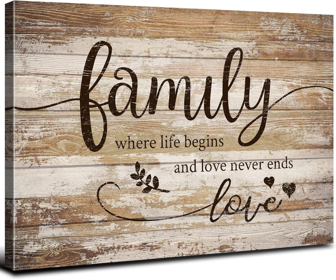 Large Family Canvas Wall Art for Kitchen Living Room Bless This Home Wall Decor Rustic Vintage Signs Pictures Farmhouse Family Painting Prints Christian Artwork Bedroom Office Home Decorations 24x36”