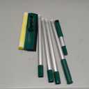 Squeegee for Window Cleaning, Window Squeegee for Home with 60" Long Handle, 2 in 1 Window Cleaner Sponge and Dual Side Blade Rubber, Window Cleaner Tool with Long Handle for Glass, Shower, Windshield (Green)