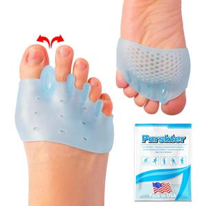 Toe Spacers & Metatarsal Pads (Pack of 6), Breathable Ball of Foot Cushions, Gel Toe Separator, Relief Foot and Bunion Pain, Plantar Fasciitis, Mortons Neuroma, Blisters, Diabetic Feet, Hammer Toe