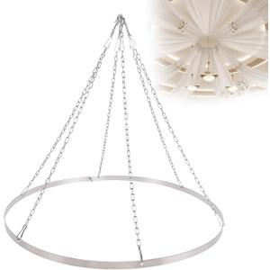 24 Inch Ceiling Drapes Hanging Kit, Stainless Steel, for 6 Panels