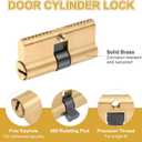 Solid Brass Lock Cylinder (65mm 32.5/32.5) - Double Lock Doors Lock Cylinder Replacement with Mounting Screw and 8 Keys for Wooden and Aluminum Doors