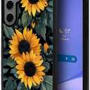 for Samsung Galaxy S24 Plus Case, Sunflower Flowers Yellow Pattern Protective Case Non-Slip Four Corners Shock Absorbing Soft TPU Case