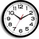 Wall Clock 16 Inch Silent Non-Ticking Modern Clock Battery Operated Classic Simple Minimalist Analog Decorative for Kitchen, Living Room,Office, Bedroom, Bathroom (Black)