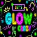 Neon Glow Party Decorations Supplies Backdrop 10x10ft Glow in The Dark Lets Glow Banner Photography Background Birthday Sleppover Graffiti Splash Paint Black Light Kids Photo Booth