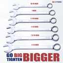 Hitork 6-Piece Large SAE Wrench Set, 12-Point Box End, Drop Forged Chrome-Plated Cr-V Steel, 15 Offset, Polished, Roll Pouch Included Sizes 15/16 to 1-1/4