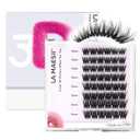 LA MAESII 3D Wispy Lash Clusters, 10-14mm DIY Eyelash Extensions,Individual Lashes with Soft Lash Band(3D-08)