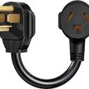 3 Prong to 4 Prong Dryer Plug Adapter, Connects 3-Prong Old Dryer Plug to 4 Prong New Dryer Receptacle, NEMA 14-30P to 10-30R 4-Prong Dryer Outlet Adapter, Black