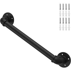 2Feet Industrial Pipe Stair Handrailstaircase handrail for Outdoor and Indoor Stairs Loft Porch HandRail Bathtub Grab Bars Handrails, (Rustic/Matte Black),Easy for InstallationModern Look (2FT)