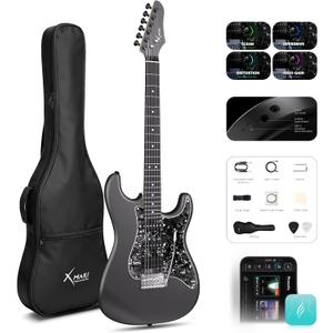 Enya XMARI 39" Smart Electric Guitar with Built-in DSP Effects, 4 Presets, USB-C OTG Recording, Headphone Output, Custom Ceramic Pickups, Carbon Fiber Body, with Gig Bag, Strap, Cable & Picks