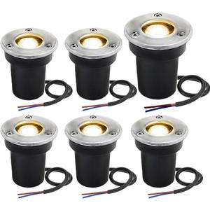 SUNRIVER Low Voltage Landscape Lights,1W Outdoor In-Ground Lights 12V-24V LED Landscape Lighting for Paver, Deck, Step, Garden, IP67 Waterproof (6 Pack Warm White)
