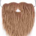 5 x Fake Mustache for Men Fake Beard with Elastic Band for Adult Costume Facial Hair for Cosplay Party