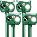 4 Pack New Sonic Fortress Pro Deer Repellent Devices,Solar Ultrasonic Animal Repeller Outdoor for Racoons,Squirrels,Cats,Rabbits,Skunks & Foxes,Waterproof Motion Sensor Animal Deterrent for Garden