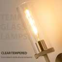 15" Knurled Gold Hardwired Wall Sconces Set of 2, Bathroom Vanity Light Fixtures with Clear Glass Tube, Modern Lamp Lighting for Bedroom, Living Room, Hallway, Staircase, Mirror, Kitchen