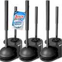 FORASTO 3Pack 2 in 1 Toilet Brush and Plunger Set, Extended Handle Plunger,Toilet Bowl Brush Plunger Set,Bathroom Cleaning Tools,Toilet Brush Plunger Combo,Cleaning SuppliesBlack