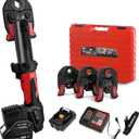 MINI Press Tool for Copper Pipe, Battery Powered Pro Press Copper Crimper tool 32KN for US Standard 1/2", 3/4", 1" Copper Tube and Stainless Steel Tube, 2.5Ah Battery Set(HZT-25M)